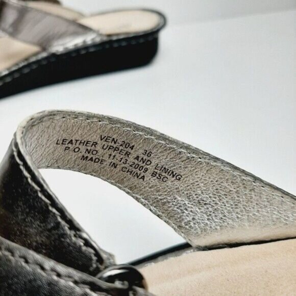 ALEGRIA Comfort Slip-on Sandal Slides Silver Sz 6 - Picture 9 of 11